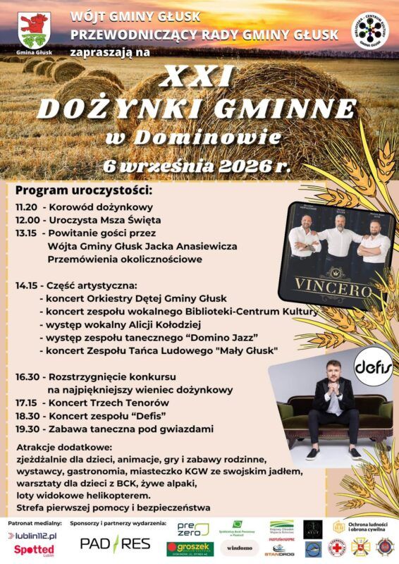 XXI Dożynki Gminne w Dominowie - plakat