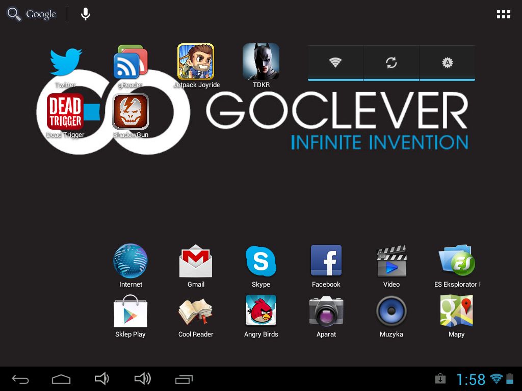 GoClever R973 - interfejs