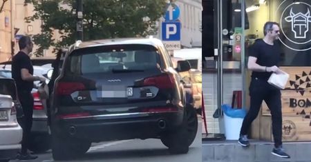 Deląg zostawił samochód na środku ulicy… i poszedł na zakupy (WIDEO)