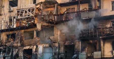 Rosyjskie bombardowanie. Zniszczony budynek ukraińskiej rozgłośni