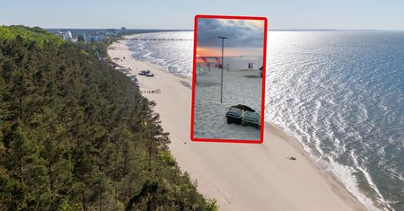 Sceny w Międzyzdrojach. Pojawiły się na plaży. A obok dzieci