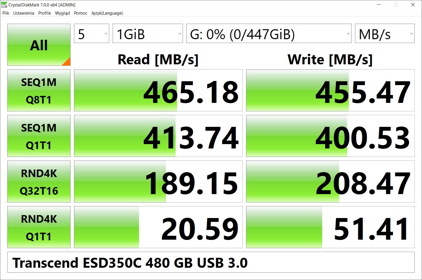 Transcend ESD350C 480 GB – więcej niż zwykły SSD USB (test) 6