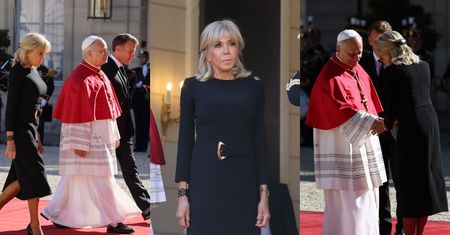 73-letnia Brigitte Macron bryluje w czerni na spotkaniu z papieżem. Stylowa? (ZDJĘCIA)