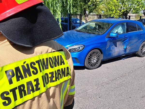 Biała Podlaska: Nietypowy wypadek, tuż przy siedzibie strażaków