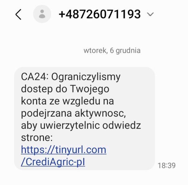 Fałszywy SMS