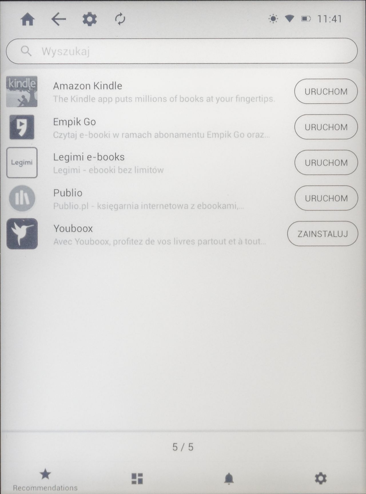 Zawartość inkBOOK Apps
