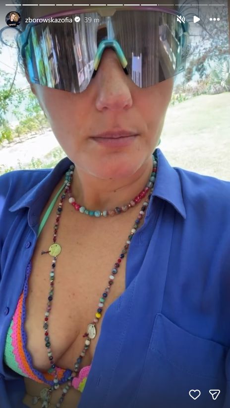 Zofia Zborowska w bikini na wakacjach