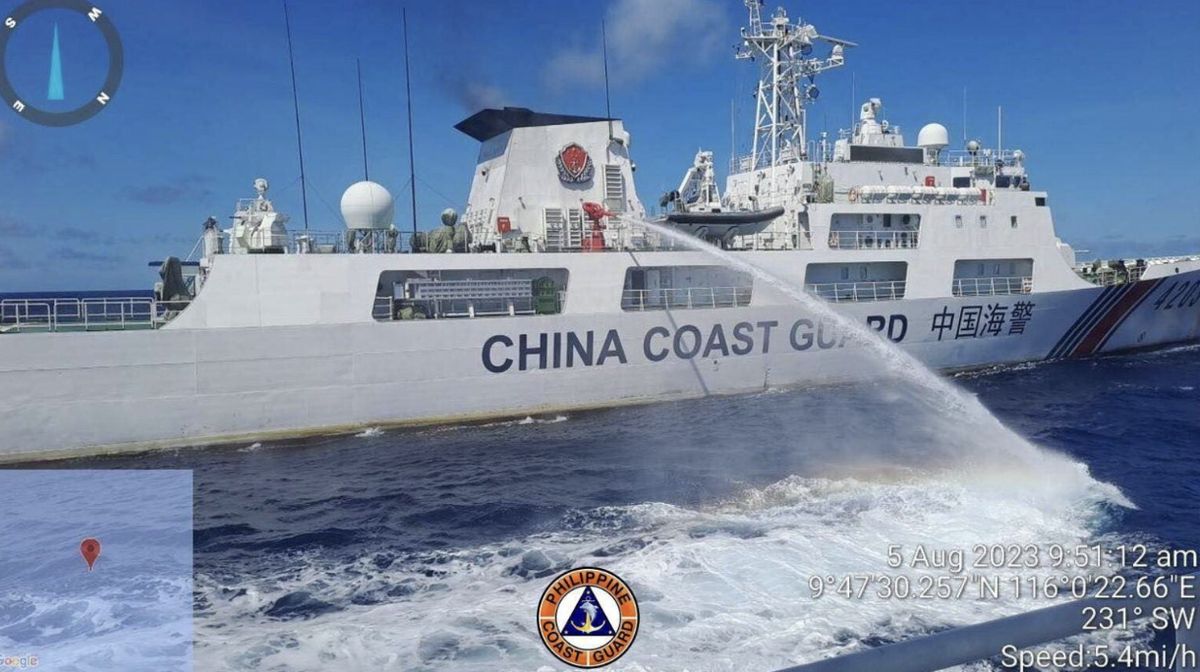 Atak z chińskiej armatki wodnej na filipińskie służby 