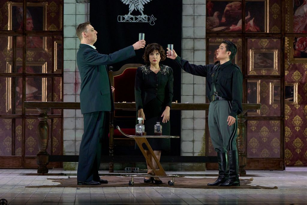 Krzysztof Bączyk (Don Alfonso), Marina Rebeka (Lukrecja Borgia) i Duke Kim (Gennaro) @ Guillermo Mendo Teatro de la Maestranza