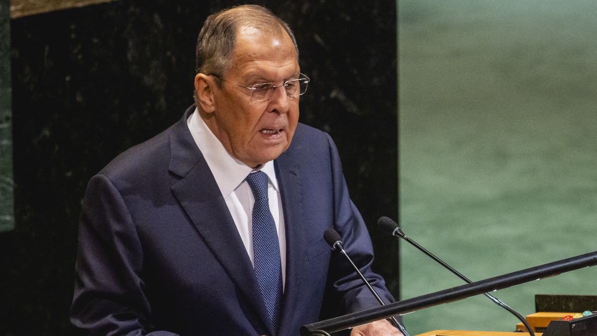 NEW YORK CITY, UNITED STATES - SEPTEMBER 27: Sergej Lawrow, Foreign Minister of Russia, speaks at the 80th General Assembly of the United Nations on September 27, 2025 in New York City, United States. (Photo by Juliane Sonntag/Photothek via Getty Images)