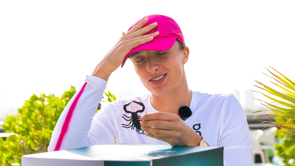 DUBAI, UNITED ARAB EMIRATES - FEBRUARY 18: Iga Swiatek of Poland during Media Day on Day 1 of the Dubai Duty Free Tennis Championships, part of the Hologic WTA Tour at Dubai Duty Free Tennis Stadium on February 18, 2024 in Dubai, United Arab Emirates (Photo by Robert Prange/Getty Images)
