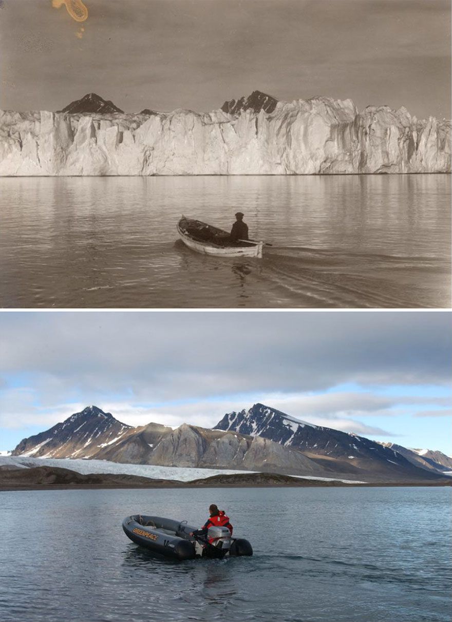 Zdjęcia norweskich lodowców zrobione z odstępem 100 lat pokazują wielkie zmiany klimatyczne 2