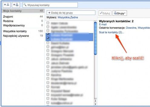 [Gmail] Scalanie kontaktów sposobem na duplikaty