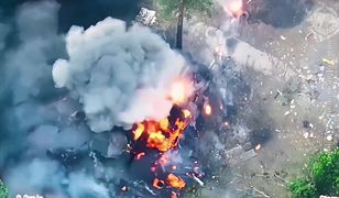 Ukraińska artyleria niszczy rosyjską kolumnę pojazdów. Wyrzutnie rakiet Uragan bez szans