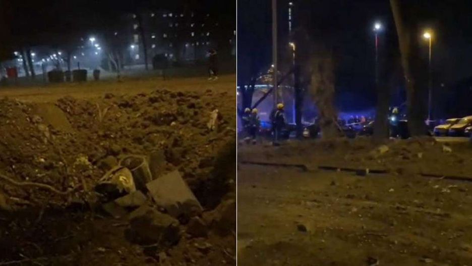 Tajemnicza eksplozja w Zagrzebiu. Został krater w ziemi i resztki samolotu. Fot: YouTube screen