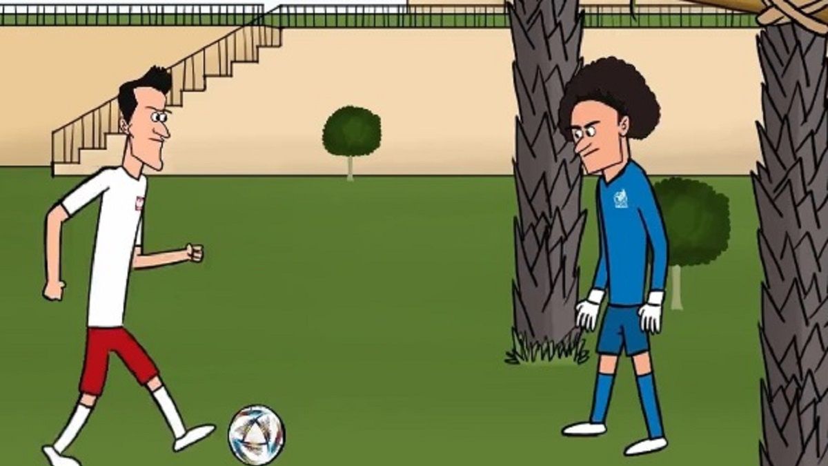 Robert Lewandowski i Guillermo Ochoa w kreskówce