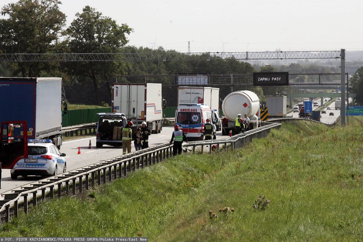 Wrocław. Wypadek na autostradzie A4 między węzłem Pietrzykowice i Kąty Wrocławskie w stronę Zgorzelca (zdjęcie ilustracyjne)
