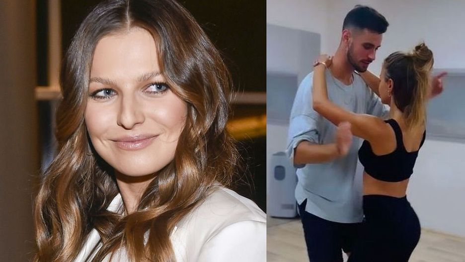 Anna Lewandowska na pierwszej lekcji tańca