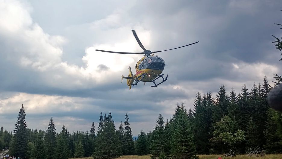 Na miejscu lądował śmigłowiec LPR