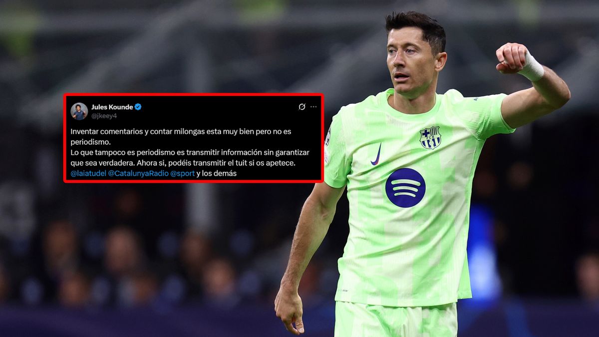 Getty Images / DeFodi Images/x.com/Jules Kounde / Robert Lewandowski i wpis Julesa Kounde