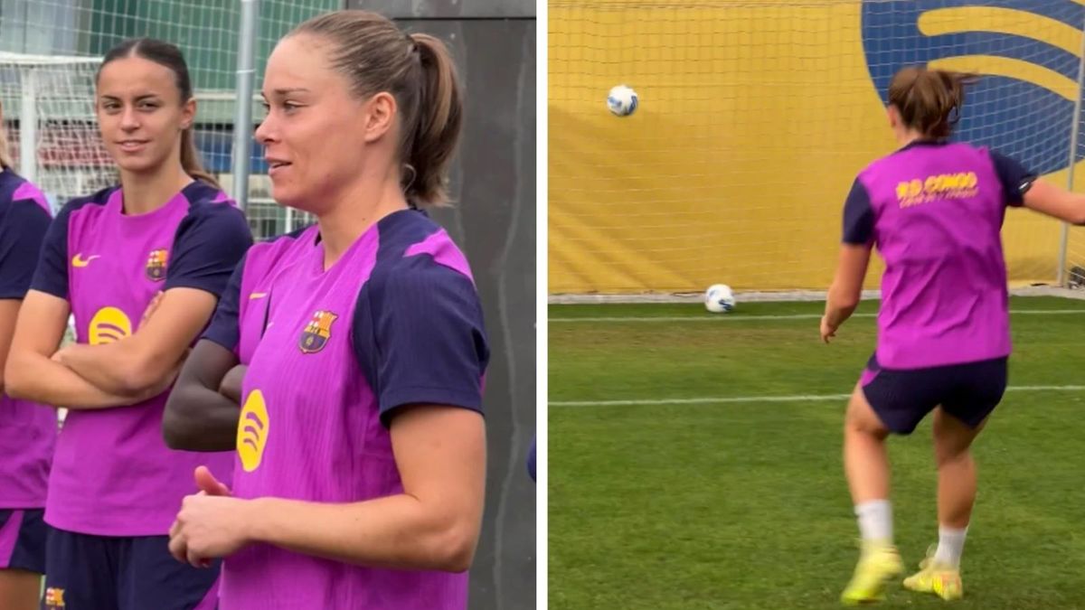 Twitter / FC Barca Femeni / Na zdjęciu: Ewa Pajor na treningu FC Barcelony