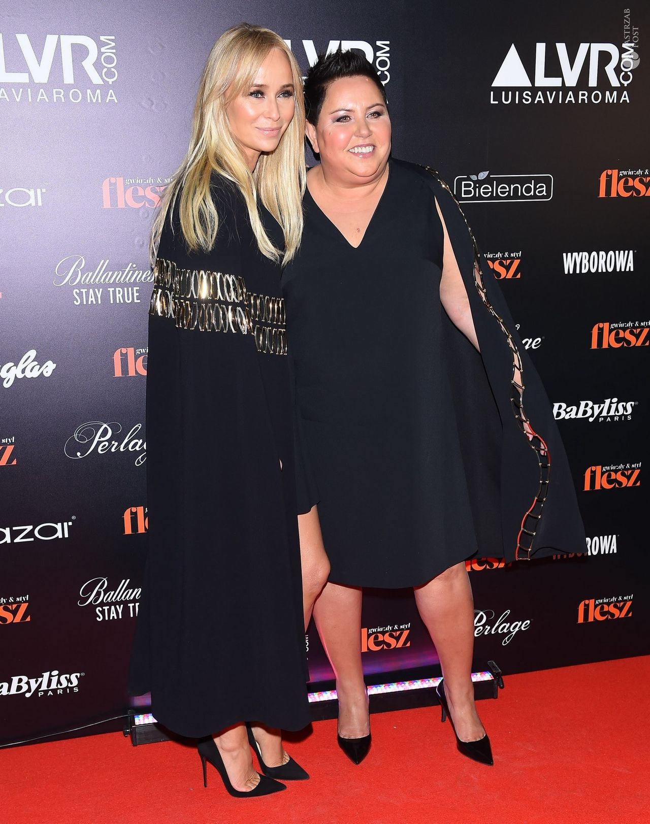 Joanna Przetakiewicz i muza marki La Mania Dorota Wellman na gali Flesz Fashion Night 2015