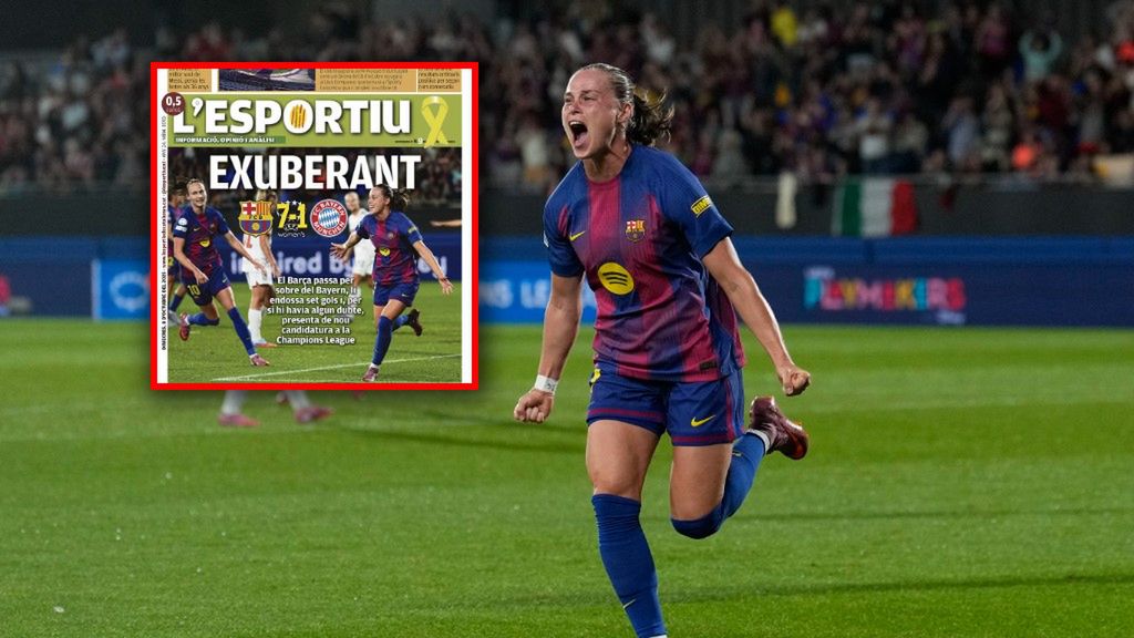 PAP/EPA / Alejandro Garcia  / Ewa Pajor w meczu Ligi Mistrzyń FC Barcelona - Bayern Monachium