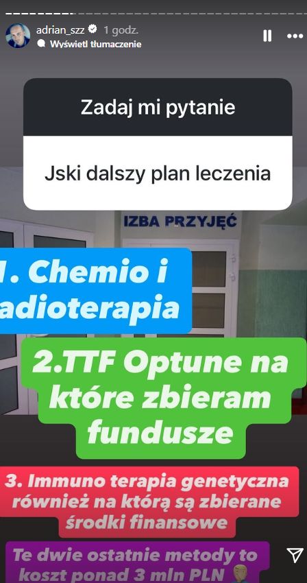 Adrian ze "Ślubu" o walce z chorobą