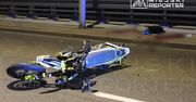 Warszawa: Poważny nocny wypadek motocyklisty na Bielanach. Kierujący wjechał w latarnię