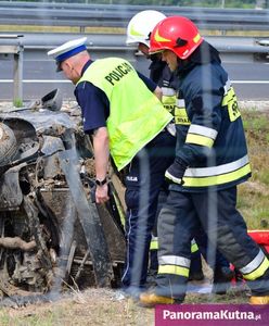 Dachowanie na A1. Paraliż w kierunku Gdańska