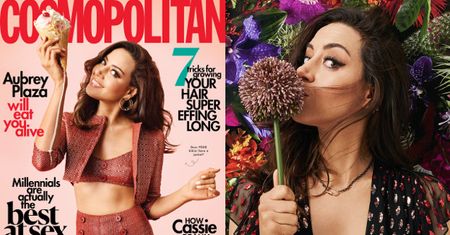 Aubrey Plaza pozuje z lodowym rożkiem na okładce "Cosmo"