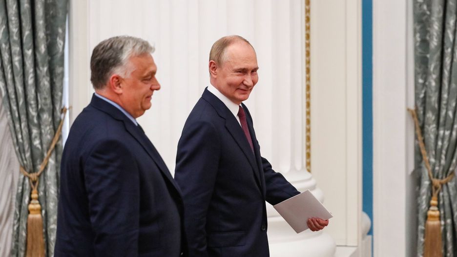 Orban i Putin po rozmowach na Kremlu w 2024 roku