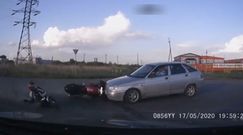 Ślizgiem uniknął zderzenia z samochodem