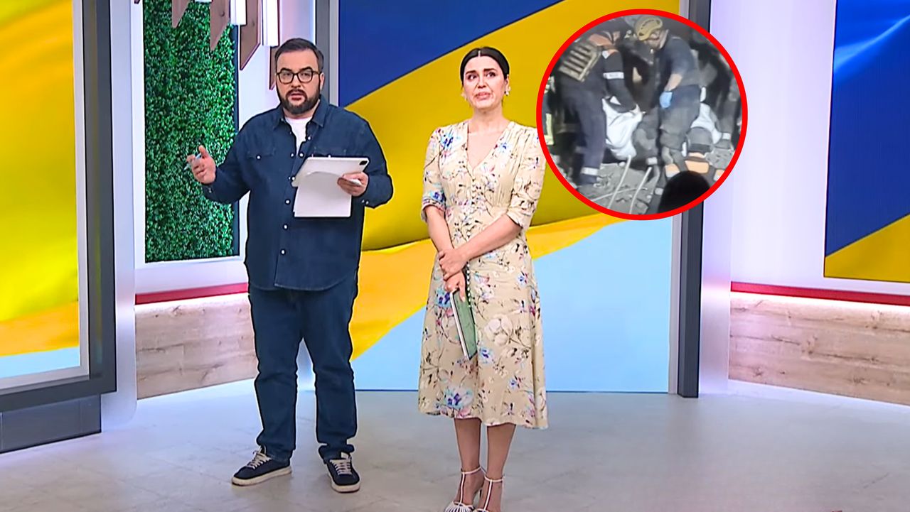 The host's voice broke. A horrific attack by Russia on Ukraine