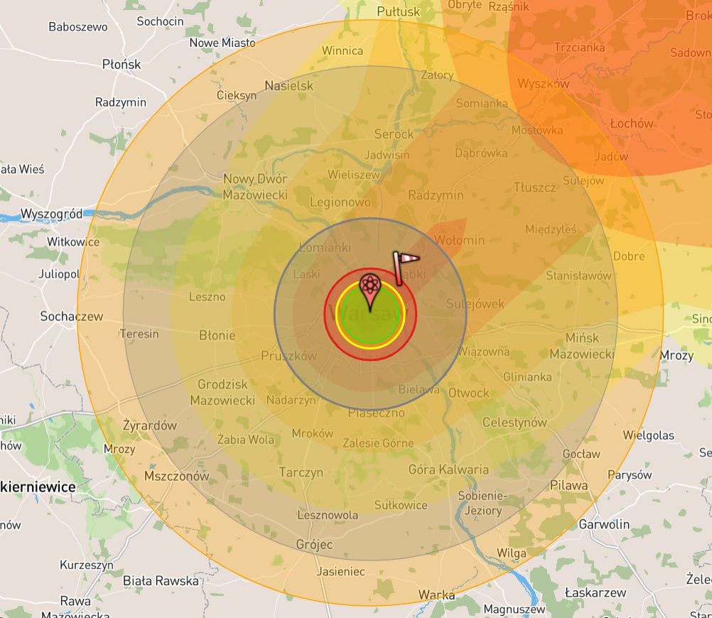 Skutki detonacji Car-bomby nad Warszawą