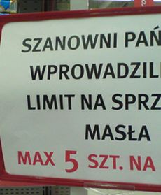 Limit na sprzedaż masła - zdjęcia Internautów