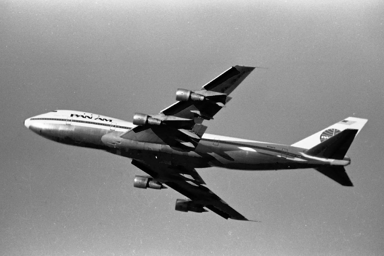 Boeing 747-100 należący do linii Pan Am, który brał udział w katastrofie z 27 marca 1977 roku. Zdjęcie wykonane kilka lat wcześniej