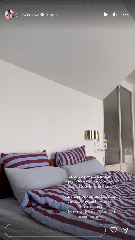Julia Wieniawa prezentuje nowy wystrój sypialni i garderoby