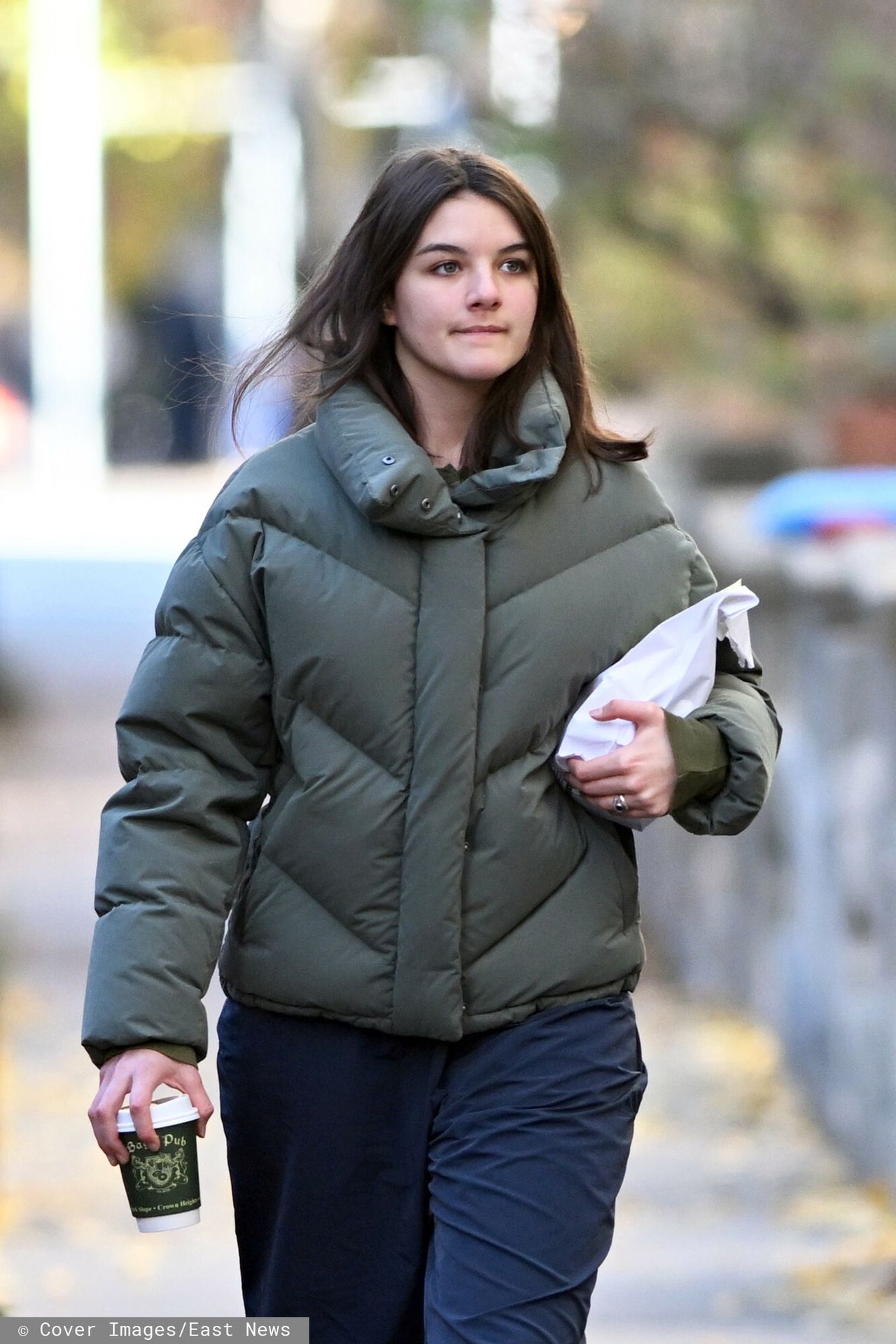 Suri Cruise speeds down a New York street