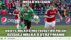 Mecz dwóch kandydatów do spadku. Zobacz memy po meczu Wisła - Legia