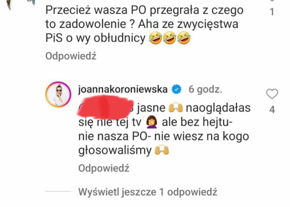 Koroniewska na Instagramie