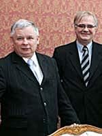 Premier Jarosław Kaczyński i Jacek Bromski