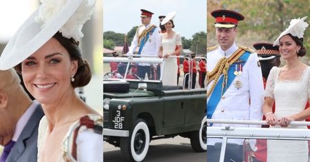 Kate Middleton w koronkowej kreacji od Alexandra McQueena zadaje szyku na paradzie wojskowej (ZDJĘCIA)