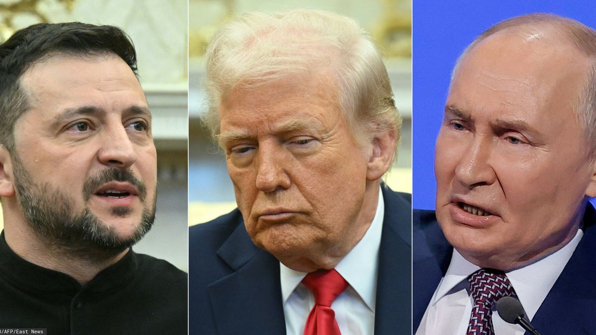 Archiwum zagraniczne East News 2025-03
(COMBO) This combination of pictures created on March 18, 2025 shows, L-R,  US President Donald Trump and Ukraine's President Volodymyr Zelensky in the Oval Office of the White House in Washington, DC, February 28, 2025, US President Donald Trump in the Oval Office of the White House in Washington, DC, February 28, 2025 and Russian President Vladimir Putin in Moscow on March 18, 2025. Trump and Putin agreed on March 18, 2025, on a halt in Russian attacks against Ukrainian energy targets -- but fell far short of securing a full ceasefire in a highly anticipated phone call. The US and Russian leaders spoke for more than an hour and a half and both expressed hopes for repairing relations between the countries. (Photo by SAUL LOEB and Maxim Shemetov / various sources / AFP)
SAUL LOEB