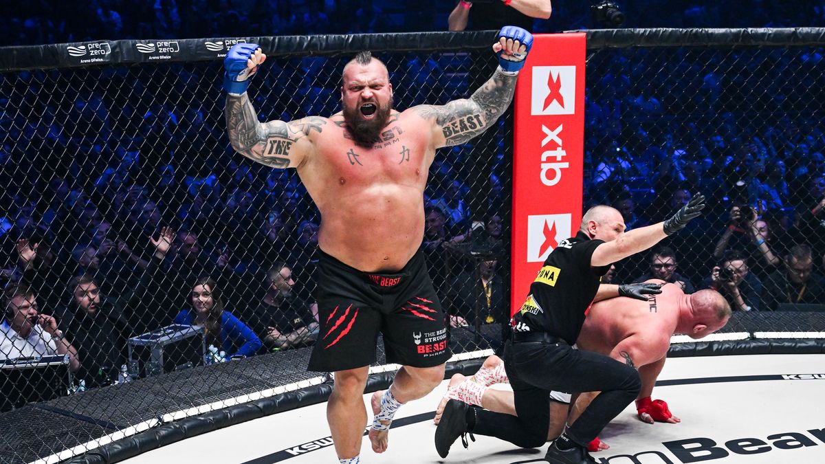 Materiały prasowe / Eddie Hall znokautował Mariusza Pudzianowskiego na XTB KSW 105 / fot.kswmma.com