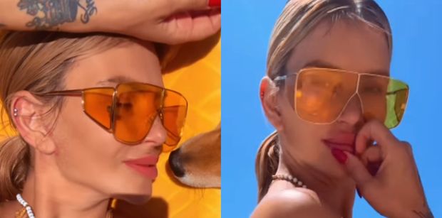 Monika Goździalska w żółtym bikini PRĘŻY muskane słońcem ciało