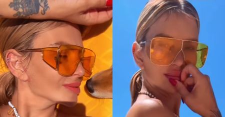 Monika Goździalska w żółtym bikini PRĘŻY muskane słońcem ciało