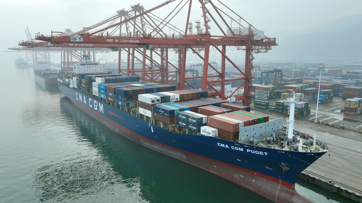 China's Total Import And Export Value Exceeded 40 Trillion Yuan in 2022
LIANYUNGANG, CHINA - JANUARY 13, 2023 - Aerial photo shows cargo loading and unloading at the port of Lianyungang, East China's Jiangsu province, Jan 13, 2023. On the same day, customs statistics showed that the total value of China's foreign trade in 2022 was 42.07 trillion yuan, an increase of 7.7 percent over 2021. Of which, the export was 23.97 trillion yuan, up by 10.5%; It was 18.1 trillion yuan, up 4.3% (Photo credit should read CFOTO/Future Publishing via Getty Images)
Future Publishing
china, chinese, auto, vehicle, export, trade, port, import