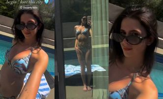 "Bikiniara" Roksana Węgiel pozdrawia znad basenu Beverly Hills. Tak odreagowuje "aferę kościelną"? (ZDJĘCIA)