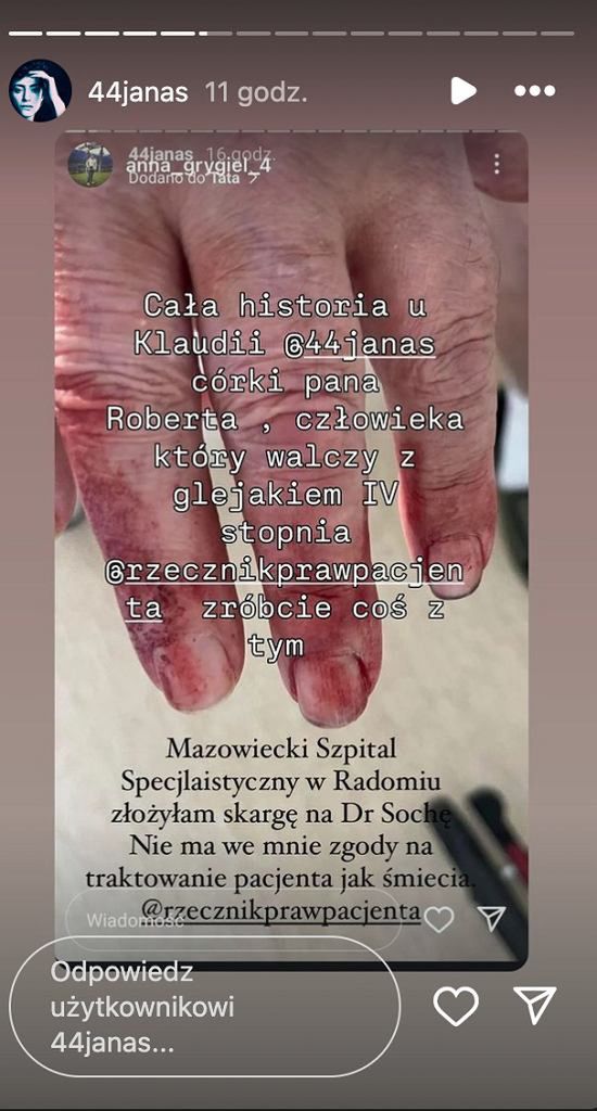 Klaudia Janas skarży się na szpital 